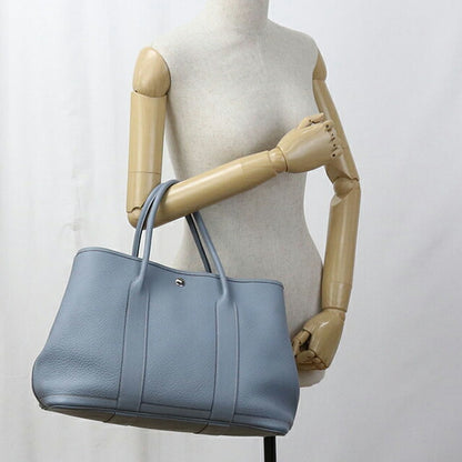 中古 エルメス トートバッグ レディース ブランド HERMES ガーデンパーティPM ブルー バッグ USDHE101582011