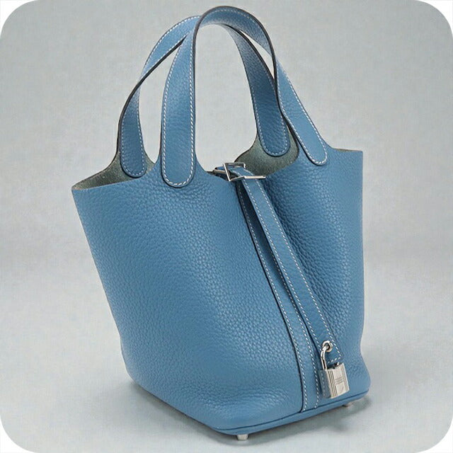 Used Hermes Handbag Ladies Brand HERMES Picotan Lock PM Blue Bag USDHE101795011