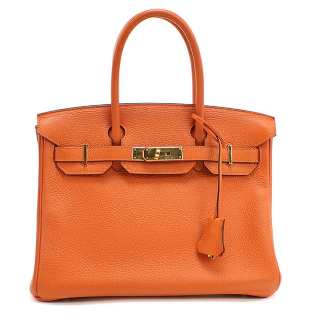 二手 Hermes 手提包 女士品牌 HERMES Birkin 30 橙色包 USDHE101820011