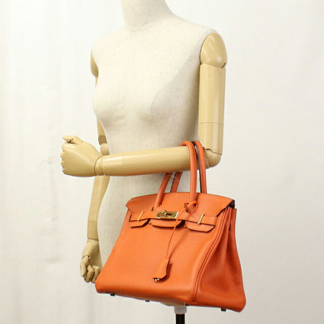 二手 Hermes 手提包 女士品牌 HERMES Birkin 30 橙色包 USDHE101820011