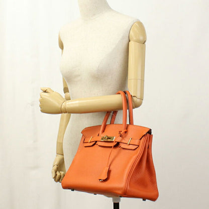 二手 Hermes 手提包 女士品牌 HERMES Birkin 30 橙色包 USDHE101820011