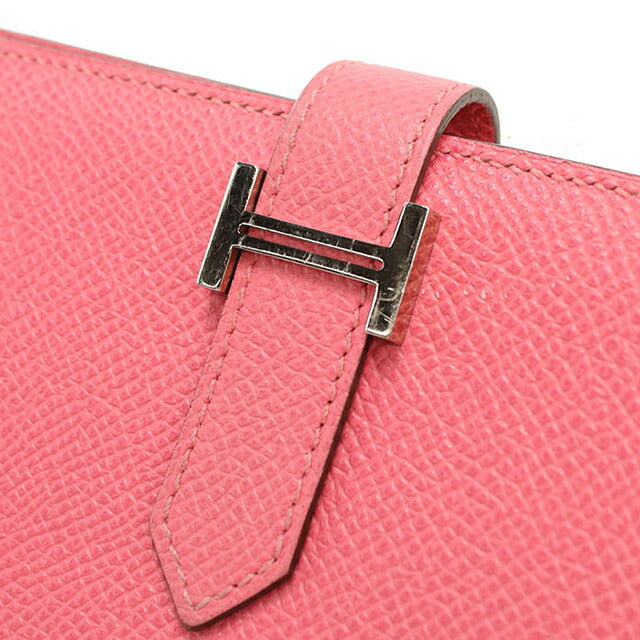Used Hermes long wallet bi-fold ladies brand HERMES Bear Souffle Pink USDHE102615011