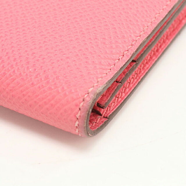 Used Hermes long wallet bi-fold ladies brand HERMES Bear Souffle Pink USDHE102615011