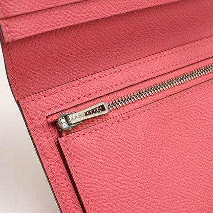Used Hermes long wallet bi-fold ladies brand HERMES Bear Souffle Pink USDHE102615011