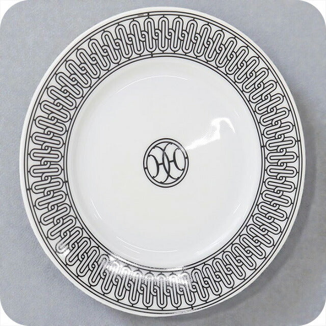 Used Hermes Dish Plate Brand HERMES H Deco Dessert Plate No1 White Accessory USDHE102901011