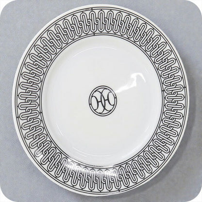 Used Hermes Dish Plate Brand HERMES H Deco Dessert Plate No1 White Accessory USDHE102901011
