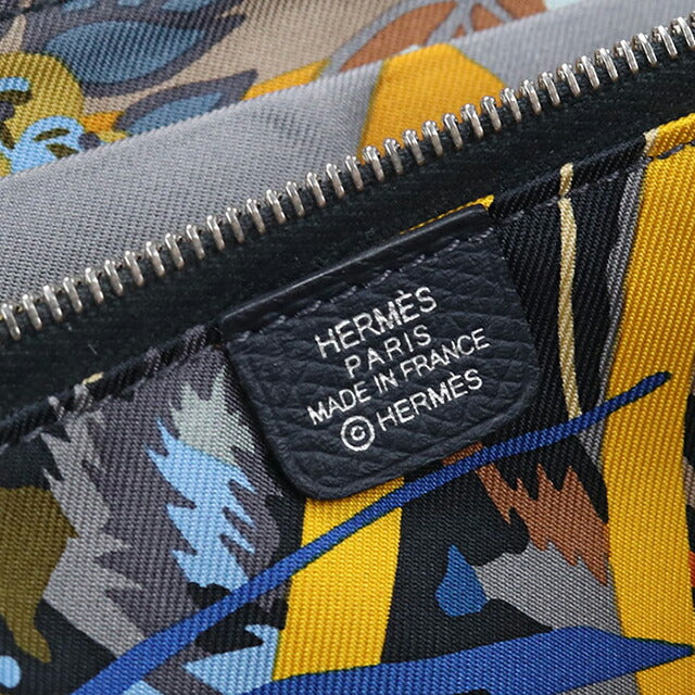 Used Hermes long wallet round zipper unisex brand HERMES Azap long silk in blue USDHE103558011