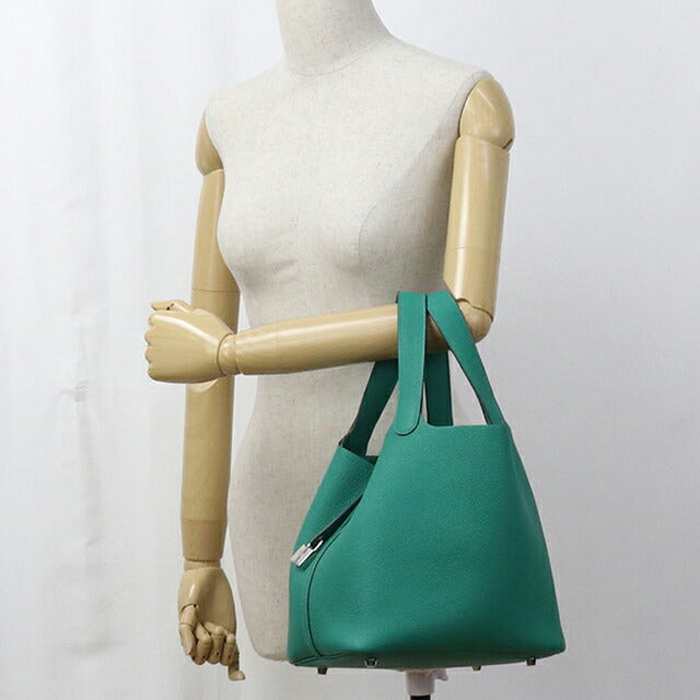 二手 Hermes 手提包 女士品牌 HERMES Picotan Lock MM 绿色包 USDHE103885011