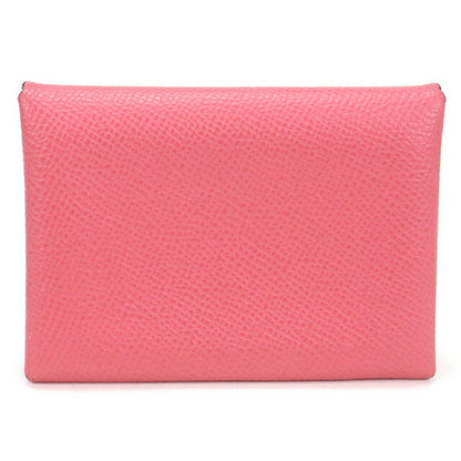 二手爱马仕零钱包女士品牌 HERMES Calvi Duo 粉色 USDHE104597011