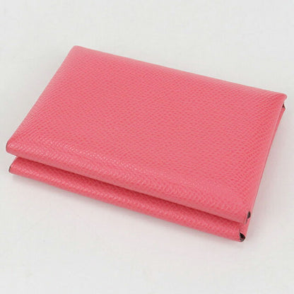 二手爱马仕零钱包女士品牌 HERMES Calvi Duo 粉色 USDHE104597011