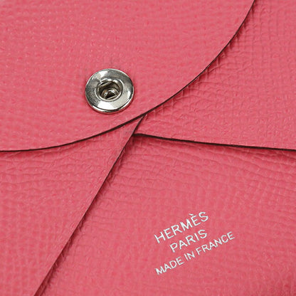 二手爱马仕零钱包女士品牌 HERMES Calvi Duo 粉色 USDHE104597011