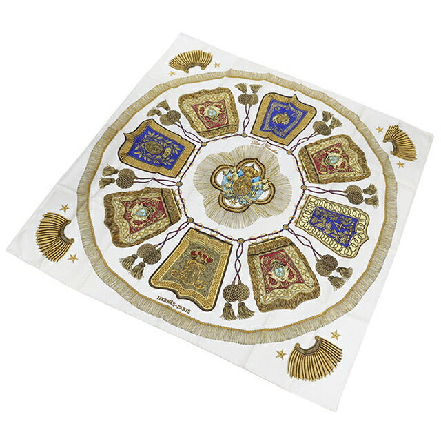 Used Hermes Scarf Unisex Brand HERMES Carre90 Beige USDHE105558011