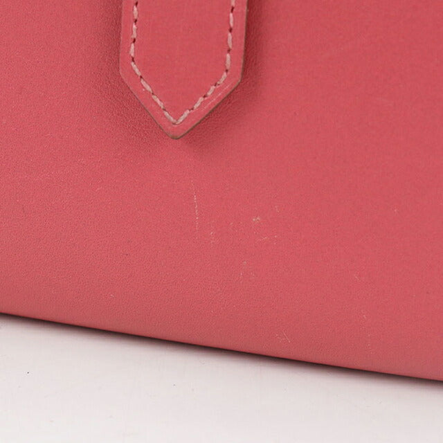 中古 エルメス 二つ折り財布 二折財布 レディース ブランド HERMES ベアン レクトベルソ レザー ピンク USDHE105671011