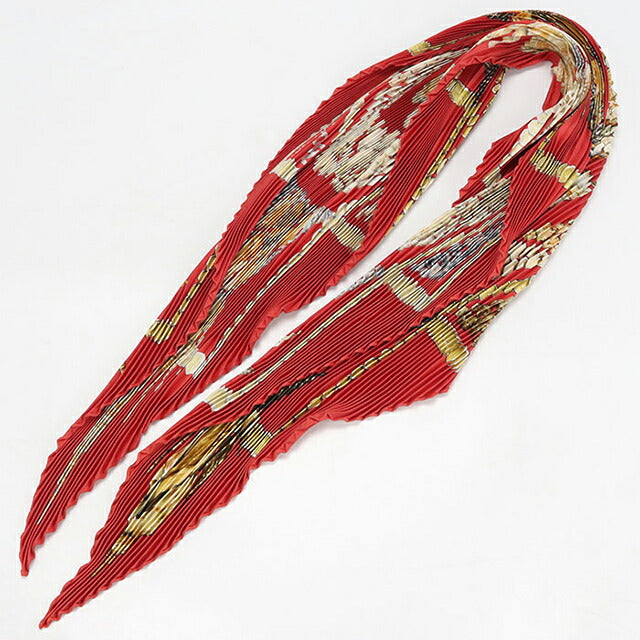 Used Hermes Scarf Unisex Brand HERMES Pleated Carre Red USDHE106177011