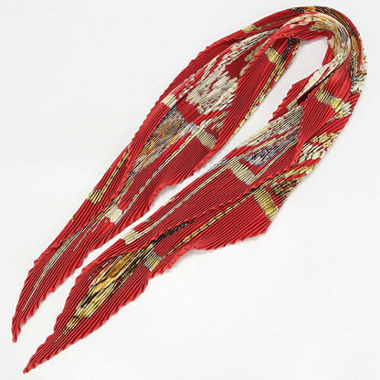 Used Hermes Scarf Unisex Brand HERMES Pleated Carre Red USDHE106177011