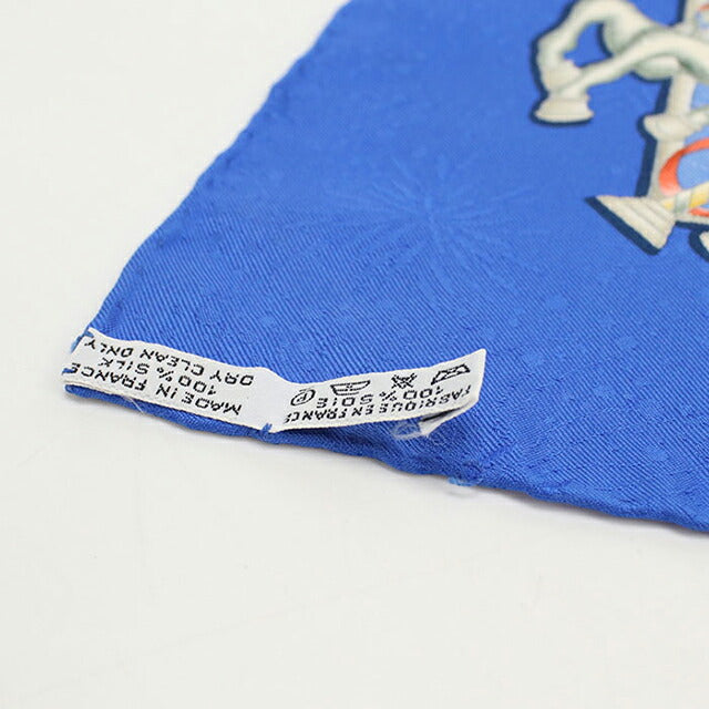 中古 エルメス スカーフ レディース ブランド HERMES カレ90 ブルー