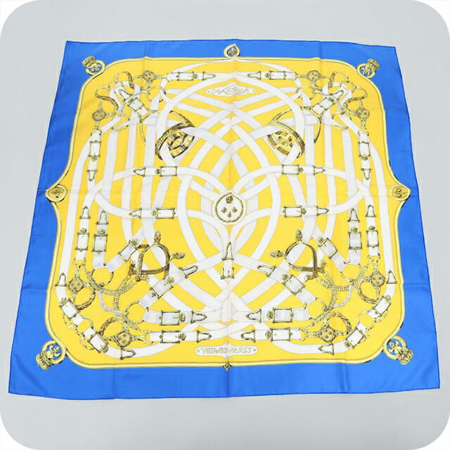 Used Hermes Scarf Unisex Brand HERMES Carre90 Blue USDHE106603011