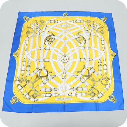 Used Hermes Scarf Unisex Brand HERMES Carre90 Blue USDHE106603011