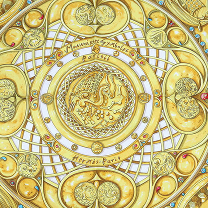 Used Hermes Scarf Unisex Brand HERMES Carre90 Yellow USDHE106835011