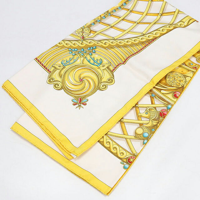 Used Hermes Scarf Unisex Brand HERMES Carre90 Yellow USDHE106835011