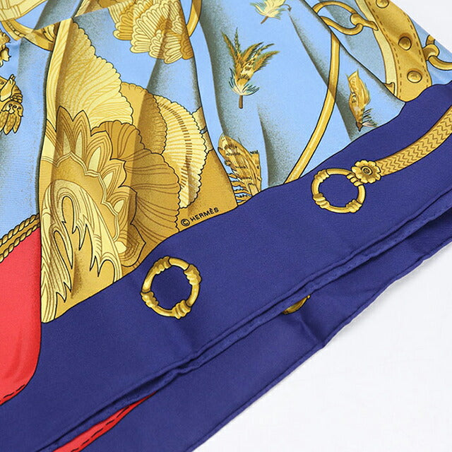 Used Hermes Scarf Unisex Brand HERMES Carre90 Blue USDHE106837011