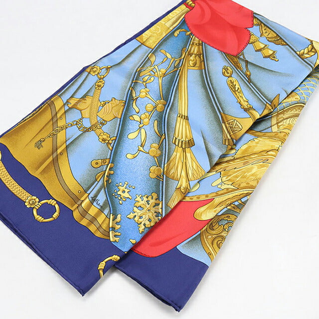 Used Hermes Scarf Unisex Brand HERMES Carre90 Blue USDHE106837011