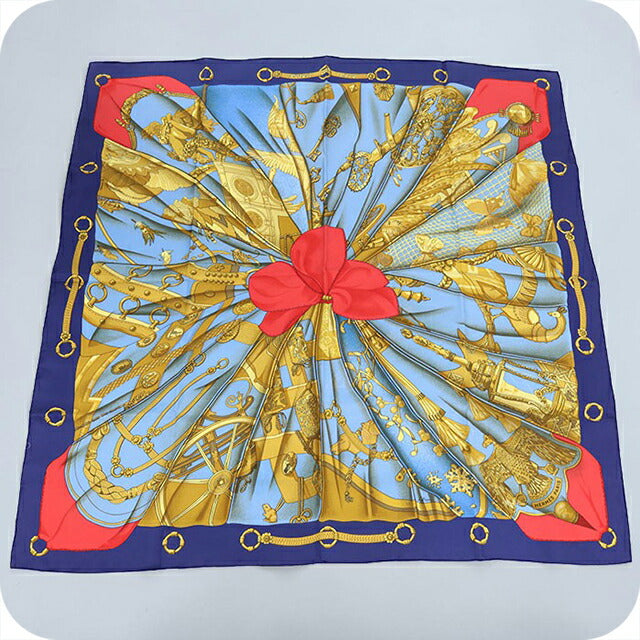 Used Hermes Scarf Unisex Brand HERMES Carre90 Blue USDHE106837011