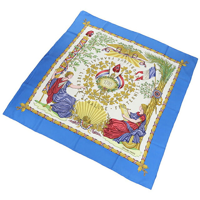 Used Hermes Scarf Unisex Brand HERMES Carre90 Blue USDHE106838011