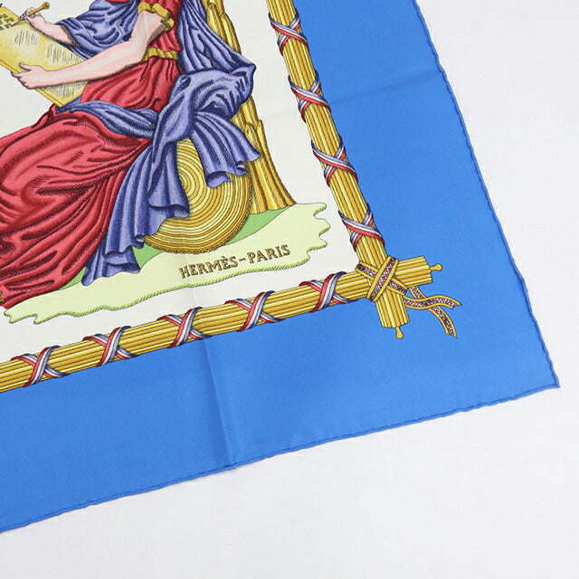 Used Hermes Scarf Unisex Brand HERMES Carre90 Blue USDHE106838011
