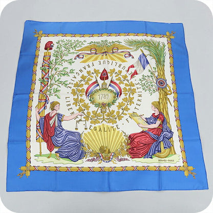 Used Hermes Scarf Unisex Brand HERMES Carre90 Blue USDHE106838011
