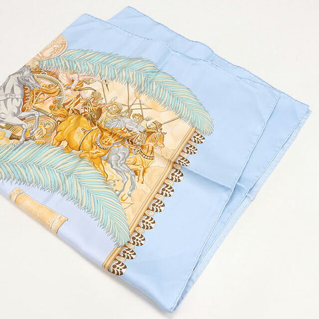中古 エルメス スカーフ ユニセックス ブランド HERMES カレ90 ブルー