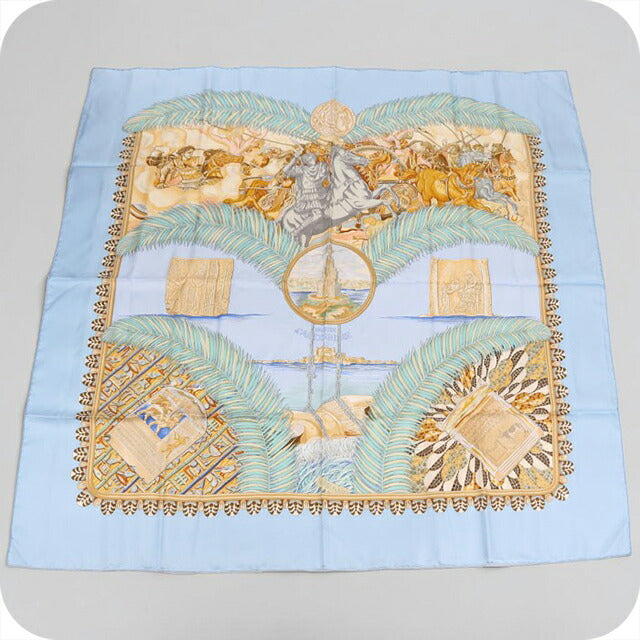 Used Hermes Scarf Unisex Brand HERMES Carre90 Blue USDHE106843011