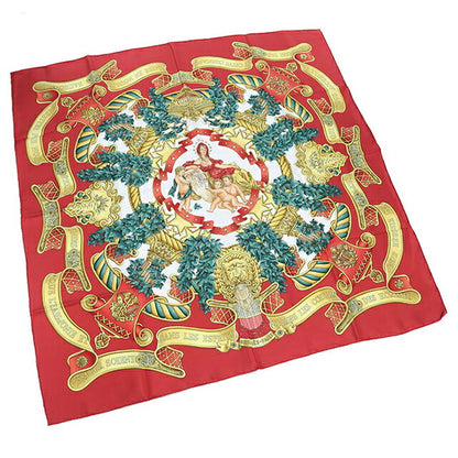 中古 エルメス スカーフ ユニセックス ブランド HERMES カレ90 レッド USDHE106844011
