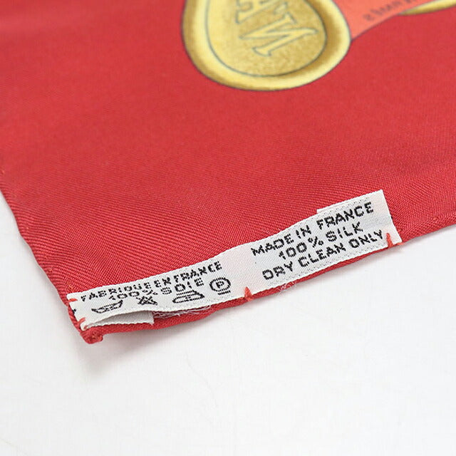 中古 エルメス スカーフ ユニセックス ブランド HERMES カレ90 レッド USDHE106844011