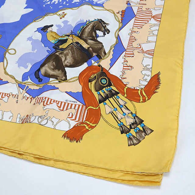 Used Hermes Scarf Unisex Brand HERMES Carre90 Yellow USDHE106845011