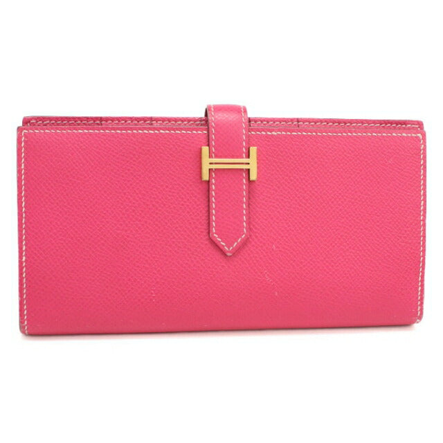 中古 エルメス 長財布ニ折小銭入付き レディース ブランド HERMES ベアンスフレ ピンク USDHE108599011