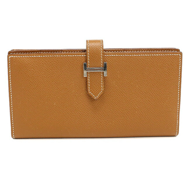 中古 エルメス 長財布ニ折小銭入付き ユニセックス ブランド HERMES ベアンスフレ ゴールド USDHE110247011