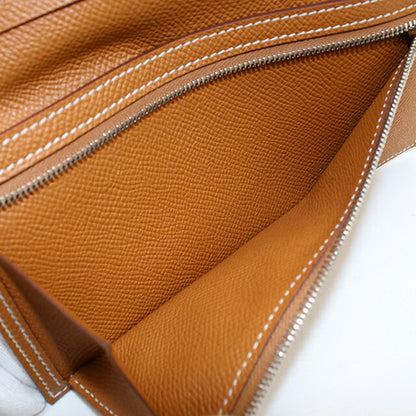 中古 エルメス 長財布ニ折小銭入付き ユニセックス ブランド HERMES ベアンスフレ ゴールド USDHE110247011