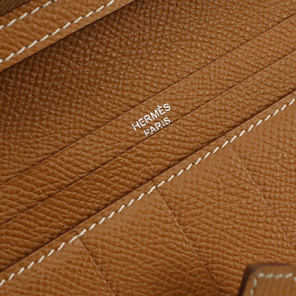 中古 エルメス 長財布ニ折小銭入付き ユニセックス ブランド HERMES ベアンスフレ ゴールド USDHE110247011