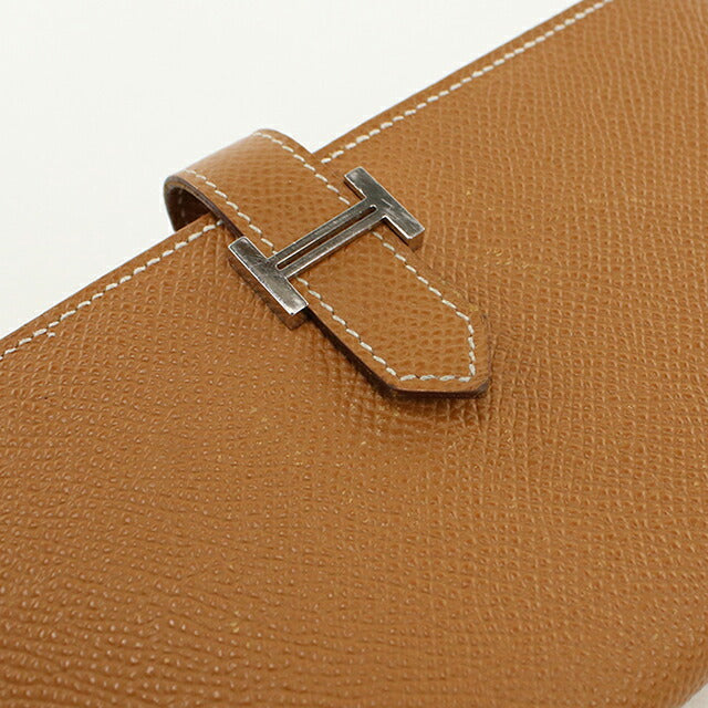 中古 エルメス 長財布ニ折小銭入付き ユニセックス ブランド HERMES ベアンスフレ ゴールド USDHE110247011
