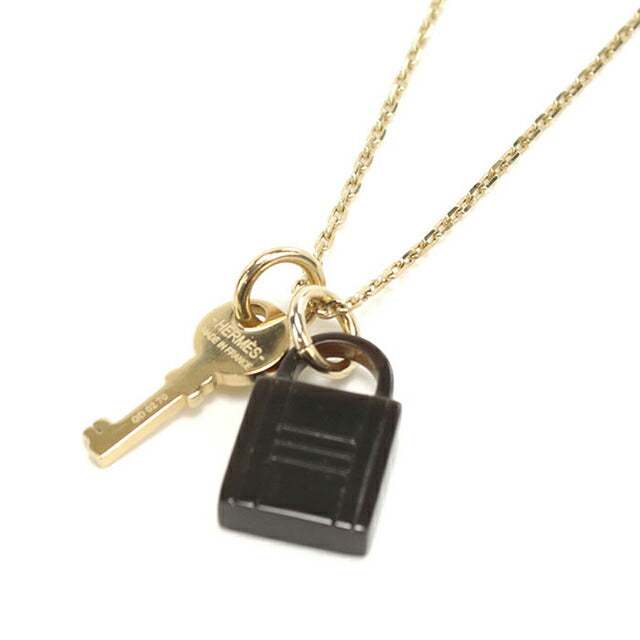 Used Hermes Necklace Ladies Brand HERMES Amulet Padlock PM Gold Accessory USDHE111286011