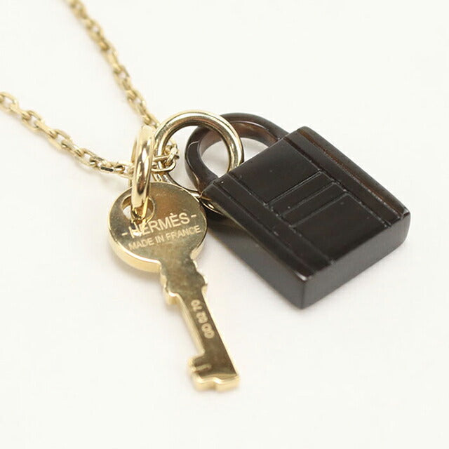 Used Hermes Necklace Ladies Brand HERMES Amulet Padlock PM Gold Accessory USDHE111286011
