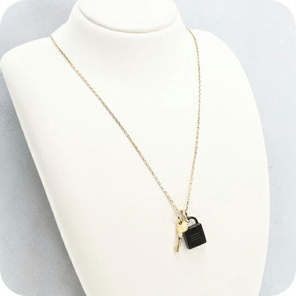 Used Hermes Necklace Ladies Brand HERMES Amulet Padlock PM Gold Accessory USDHE111286011