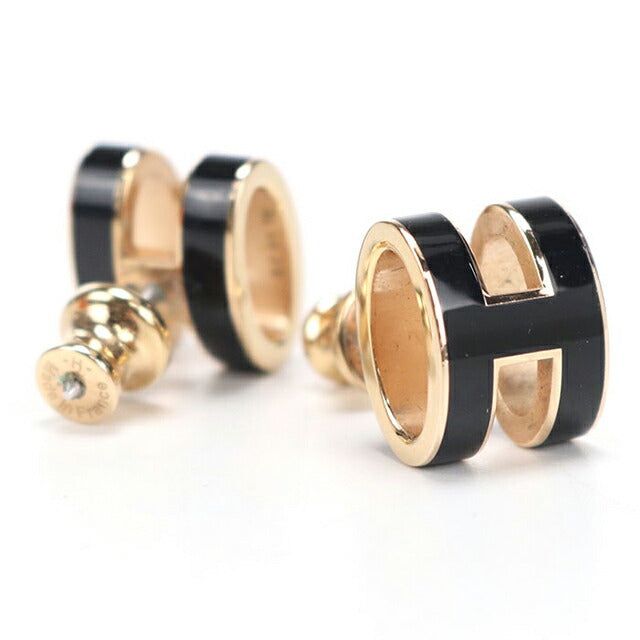 中古 エルメス ピアス レディース ブランド HERMES ポップ H ブラック アクセサリー USDHE112467011