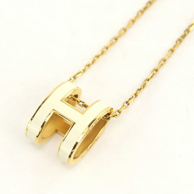 中古 エルメス ネックレス レディース ブランド HERMES POP H ホワイト アクセサリー USDHE112709011