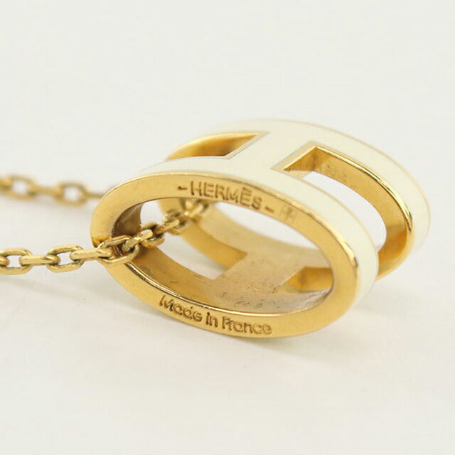 中古 エルメス ネックレス レディース ブランド HERMES POP H ホワイト アクセサリー USDHE112709011
