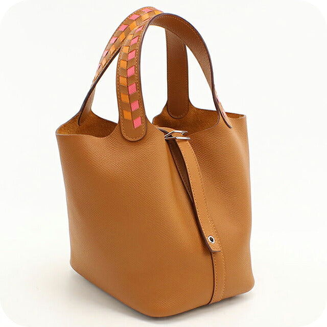 Used Hermes Handbag Unisex Brand HERMES Picotan Lock PM Tresage Gold USDHE115394011