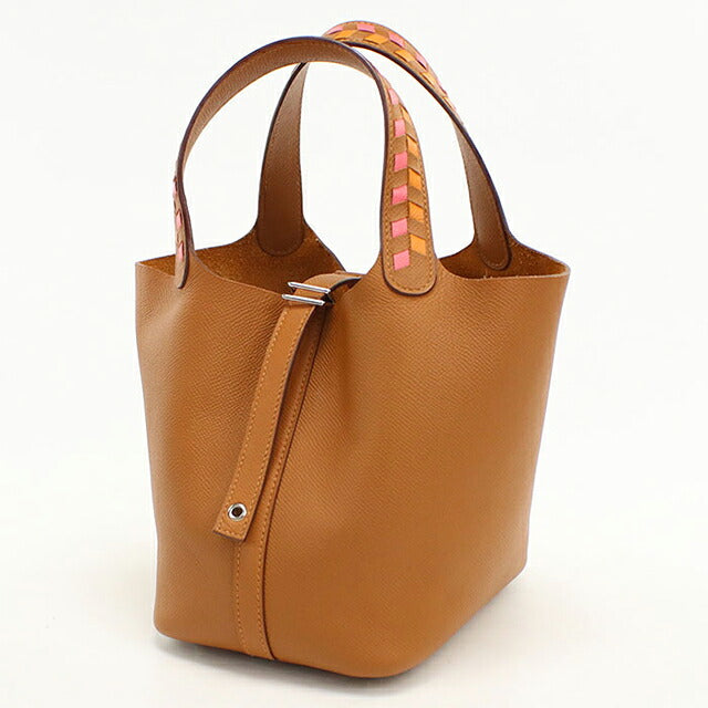 Used Hermes Handbag Unisex Brand HERMES Picotan Lock PM Tresage Gold USDHE115394011