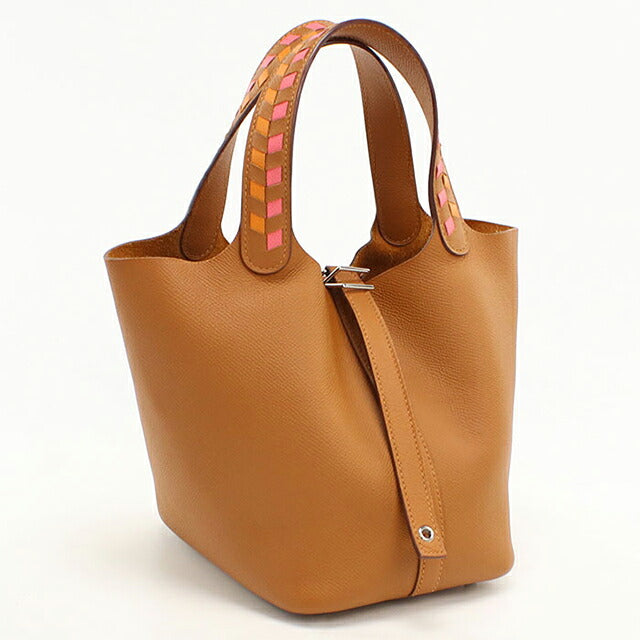 Used Hermes Handbag Unisex Brand HERMES Picotan Lock PM Tresage Gold USDHE115394011