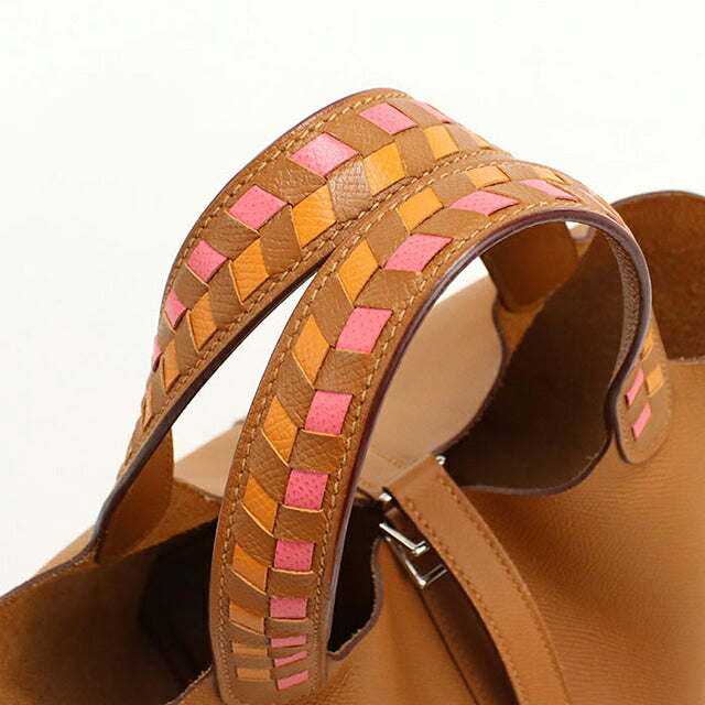 Used Hermes Handbag Unisex Brand HERMES Picotan Lock PM Tresage Gold USDHE115394011